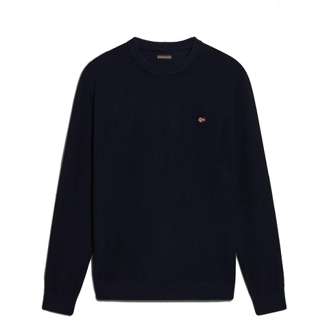 Napapijri - linen blue marine jumper - np0a4hps - blu/marine | Italystation.com - Shop Now at italystation.com