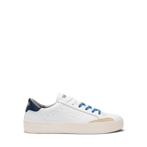 Sun68 - Sneakers Street Leather Bianco Navy Blue - Z34140 - BIANCO/NAVY/BLUE
