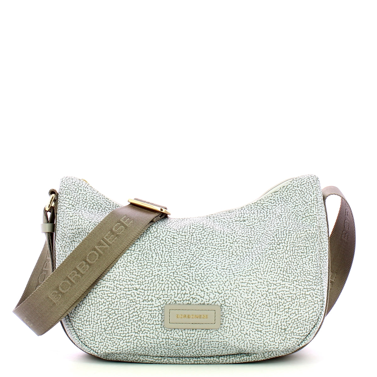 Borbonese - Tracolla Luna Bag Small Grigio Chiaro Grigio - 224077J47 - GRIGIO/CHIARO/GRIGIO