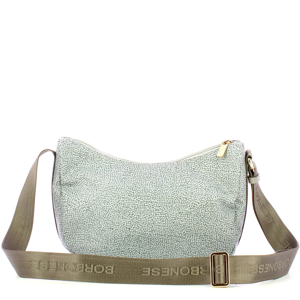 Borbonese - Tracolla Luna Bag Small Grigio Chiaro Grigio - 224077J47 - GRIGIO/CHIARO/GRIGIO