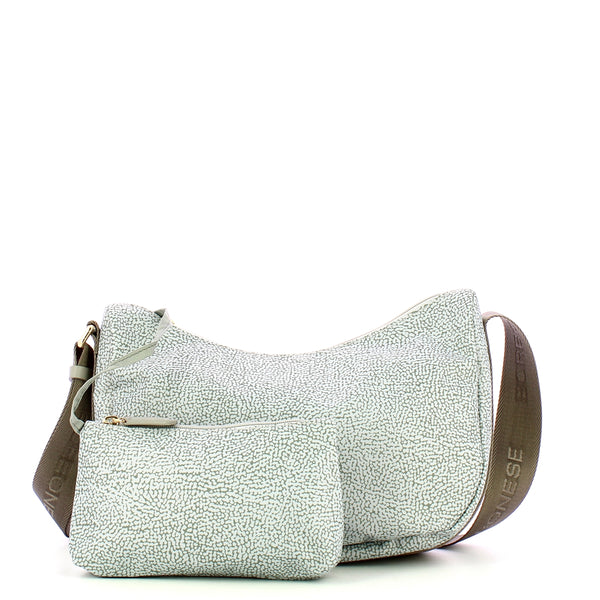 Borbonese - Tracolla Luna Bag Small Grigio Chiaro Grigio - 224077J47 - GRIGIO/CHIARO/GRIGIO