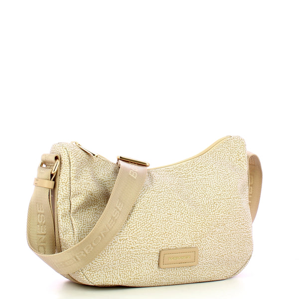 Borbonese - Tracolla Luna Bag Small Beige - 224077J47 - BEIGE