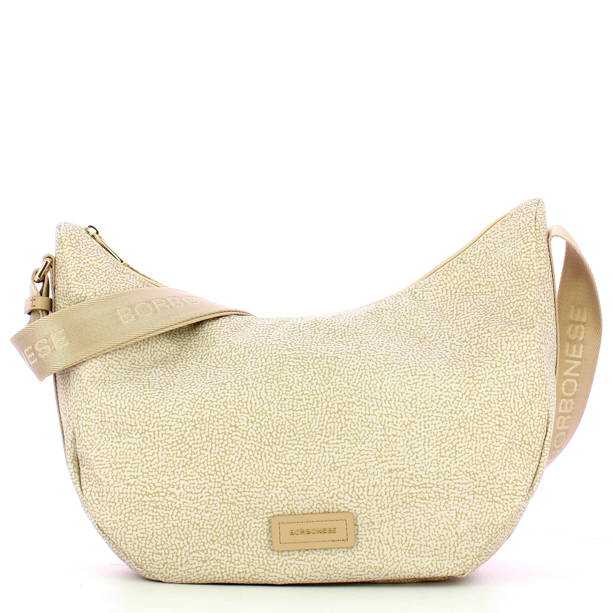 Borbonese - Tracolla Luna Bag Medium Beige - 224078J47 - BEIGE