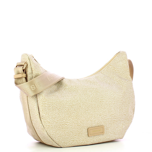 Borbonese - Tracolla Luna Bag Medium Beige - 224078J47 - BEIGE