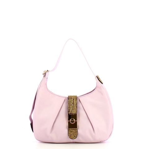Borbonese - hobo cortina small ortensia op naturale - 923937 | Italystation.com - Shop Now at italystation.com