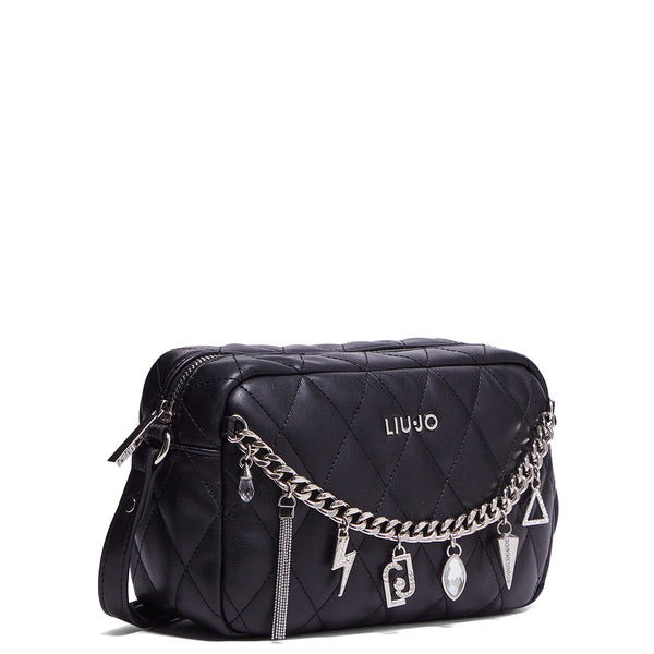Liu Jo - Camera Bag trapuntata con charm Black - AF3257E0426 - BLACK