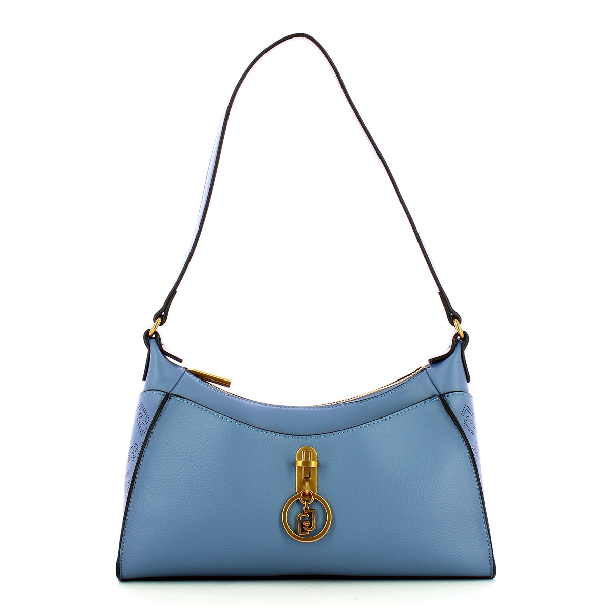 Liu Jo - Borsa a spalla Ecosostenibile con charm Steel Blue - AF3034E0031 - STEEL/BLUE