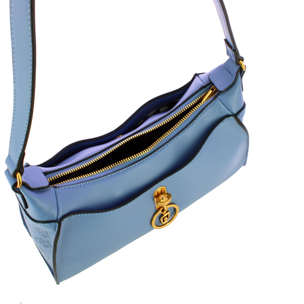 Liu Jo - Borsa a spalla Ecosostenibile con charm Steel Blue - AF3034E0031 - STEEL/BLUE