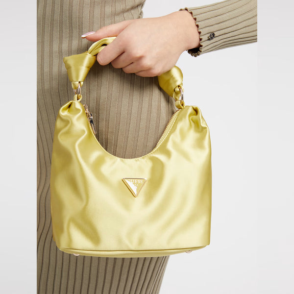 Guess - mini borsa a mano velina in satin chartreuse - hweg87650 | Italystation.com - Shop Now at italystation.com