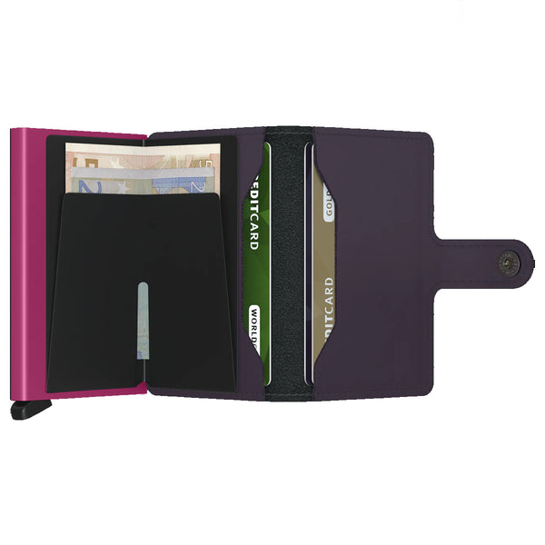 Secrid - Miniwallet Matte RFID Dark Purple-Fuchsia - MM-DARK PURPLE-FUCHSIA - DARK/PURPLE-FUCHSIA