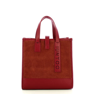 Iuntoo - new tote piccola bordeaux + camoscio bordeaux - 175003 | Italystation.com - Shop Now at italystation.com