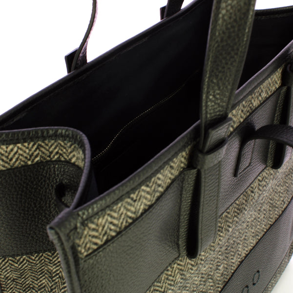 Iuntoo - new tote grande nero + spigato nero - 175001 - nero+sp | Italystation.com - Shop Now at italystation.com
