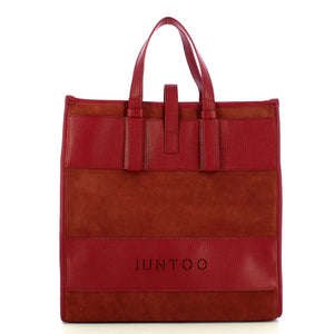 Iuntoo - new tote grande bordeaux + camoscio bordeaux - 175001  | Italystation.com - Shop Now at italystation.com