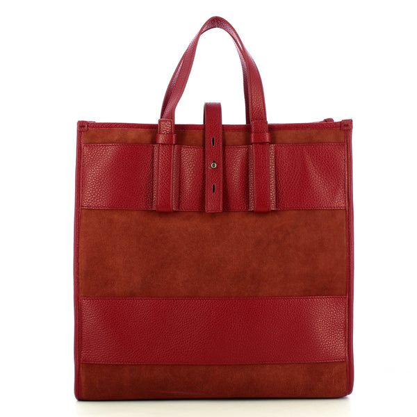 Iuntoo - new tote grande bordeaux + camoscio bordeaux - 175001  | Italystation.com - Shop Now at italystation.com