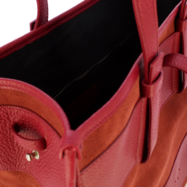 Iuntoo - new tote grande bordeaux + camoscio bordeaux - 175001  | Italystation.com - Shop Now at italystation.com