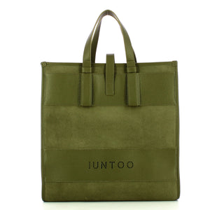 Iuntoo - new tote grande verde + camoscio verde - 175001 - verd | Italystation.com - Shop Now at italystation.com