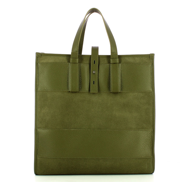 Iuntoo - new tote grande verde + camoscio verde - 175001 - verd | Italystation.com - Shop Now at italystation.com
