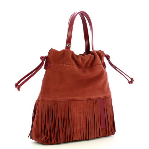 Iuntoo - sacca frange piccola bordeaux - 174013 - bordeaux | Italystation.com - Shop Now at italystation.com