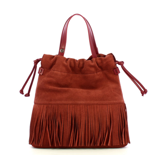 Iuntoo - sacca frange piccola bordeaux - 174013 - bordeaux | Italystation.com - Shop Now at italystation.com