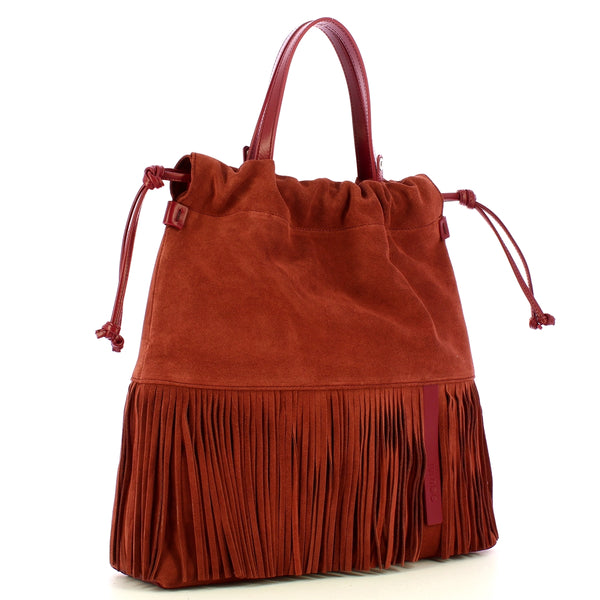 Iuntoo - sacca frange grande bordeaux - 174011 - bordeaux | Italystation.com - Shop Now at italystation.com