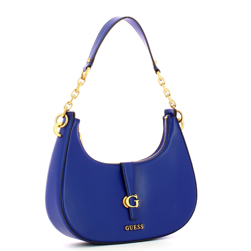 NWT Guess Blue Giana Metallic fashion Satchel