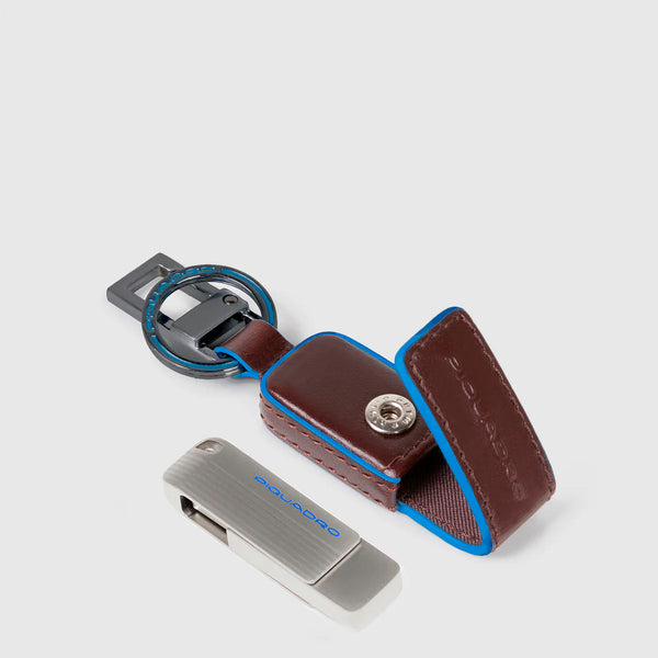 Piquadro - Portachiavi con Chiavetta USB Mogano AC6567B2 | Italystation.com Shop Now at italystation.com