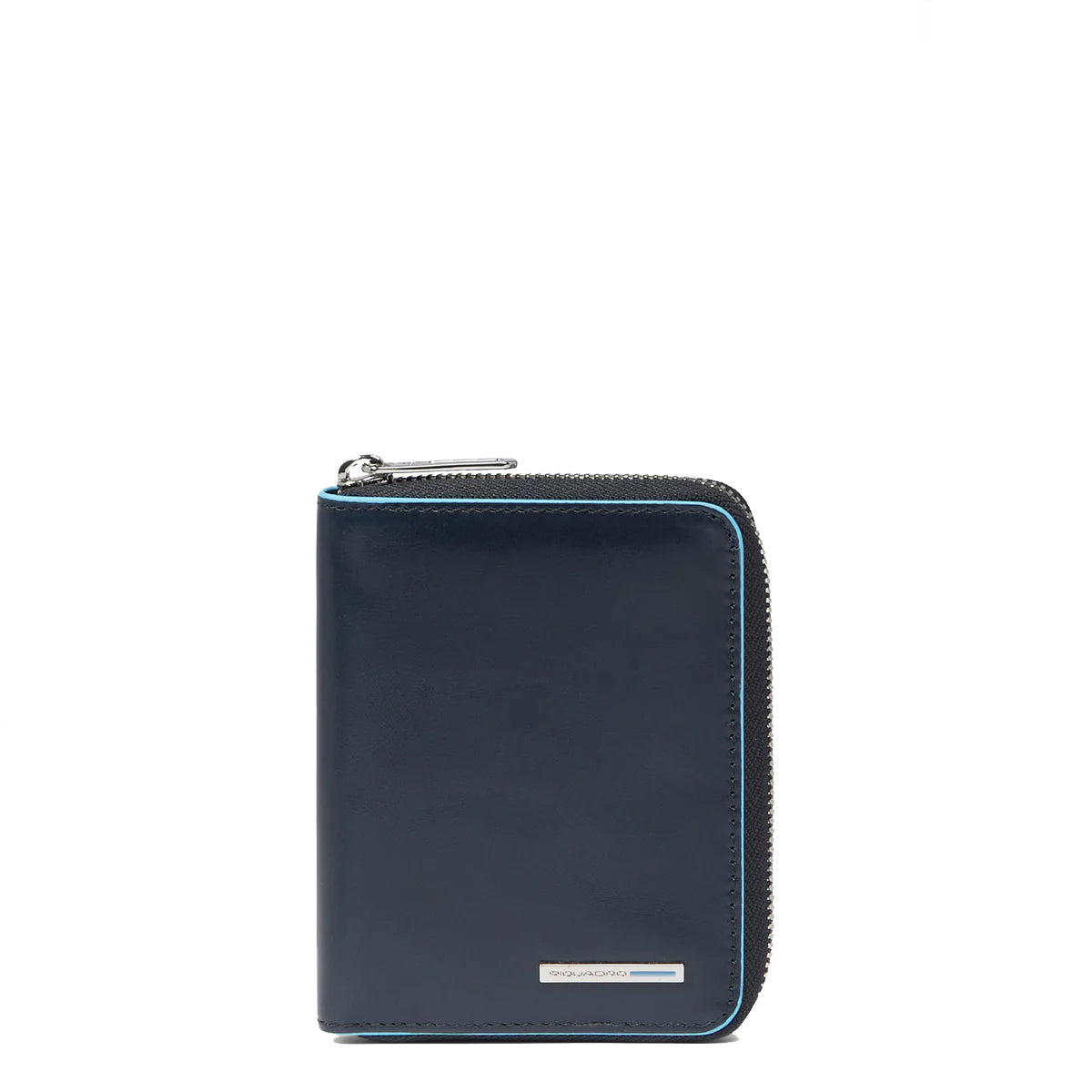 Piquadro - Portafoglio Piccolo Blue Square Zip Around Blu2 | Italystation.com Shop Now at italystation.com