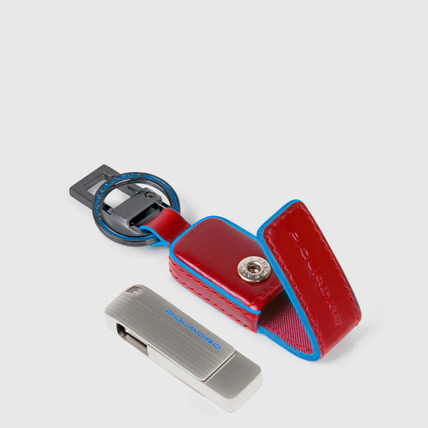 Piquadro - Portachiavi con Chiavetta USB Rosso AC6567B2 R | Italystation.com Shop Now at italystation.com