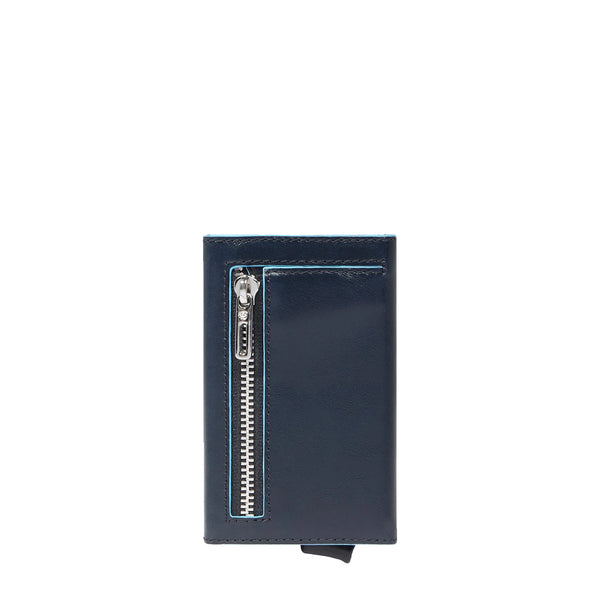 Piquadro - Card Holder with Sliding System Blue Square Blu2 - PP6513B2BLR - BLU2