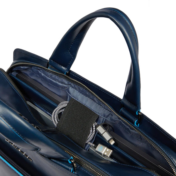 Piquadro - Cartella Porta PC Blue Square 15.6" Nero CA6590B | Italystation.com Shop Now at italystation.com