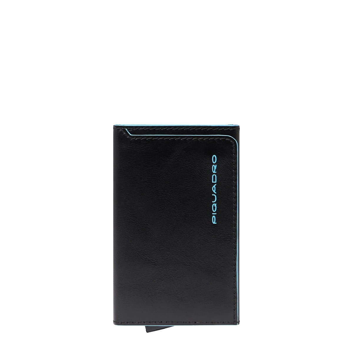 Piquadro - Card Holder with Sliding System Blue Square Nero - PP6513B2BLR - NERO