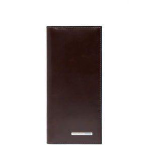 Piquadro - Portafoglio Verticale Grande Blue Square Mogano | Italystation.com Shop Now at italystation.com