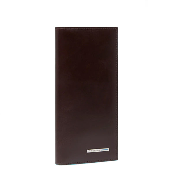Piquadro - Portafoglio Verticale Grande Blue Square Mogano | Italystation.com Shop Now at italystation.com