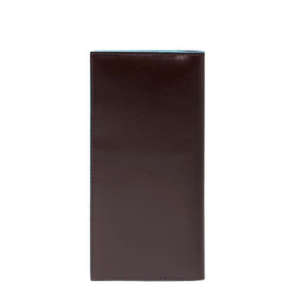 Piquadro - Portafoglio Verticale Grande Blue Square Mogano | Italystation.com Shop Now at italystation.com