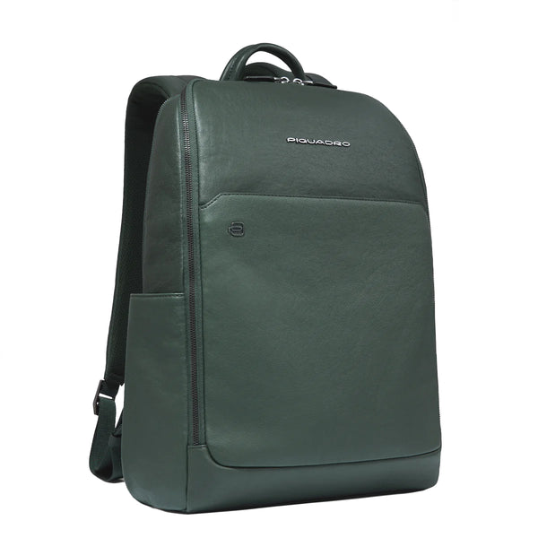 Piquadro - Zaino Porta PC Black Square 14" Verde CA65 | Italystation.com Shop Now at italystation.com