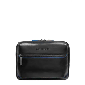 Piquadro - Tracolla Orizzontale Blue Square Nero CA6588B2 | Italystation.com Shop Now at italystation.com