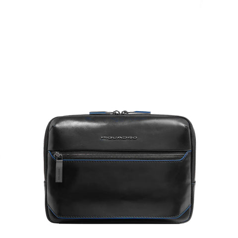 Piquadro - Tracolla Orizzontale Blue Square Nero CA6588B2 | Italystation.com Shop Now at italystation.com