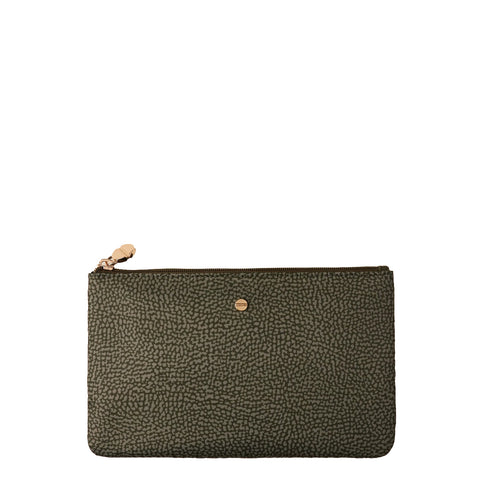 Borbonese - Bustina Portadocumenti in Nylon Riciclato Verde | Italystation.com Shop Now at italystation.com