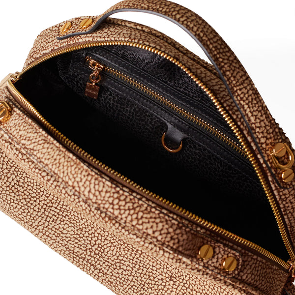 Borbonese - Sexy Bag Small OP Naturale Handbag in suede - 923329684 - OP/NATURALE