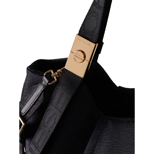 Borbonese - Medium Dark Black Handbag - 933835AH1 - DARK/BLACK