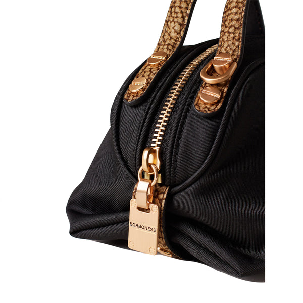 Borbonese - Mini Sexy Bag Nero OP Naturale - 923323AZ1 - NERO/OP/NATURALE