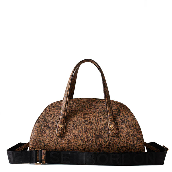 Borbonese - Medium OP Naturale Nero Handbag - 903013AR6 - OP/NATURALE/NERO