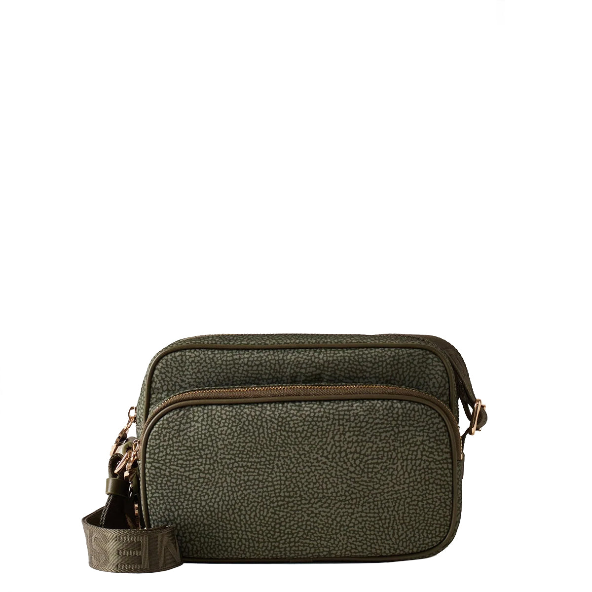 Borbonese - Camera Bag Small Verde Militare 934134I15 VE | Italystation.com Shop Now at italystation.com