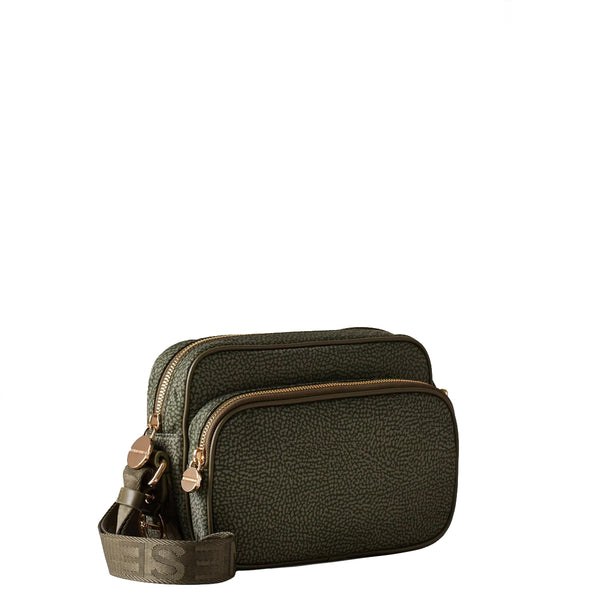 Borbonese - Camera Bag Small Verde Militare 934134I15 VE | Italystation.com Shop Now at italystation.com