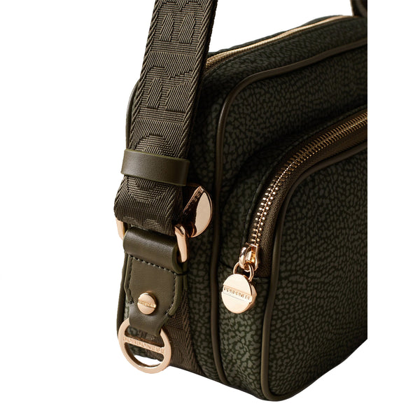 Borbonese - Camera Bag Small Verde Militare 934134I15 VE | Italystation.com Shop Now at italystation.com