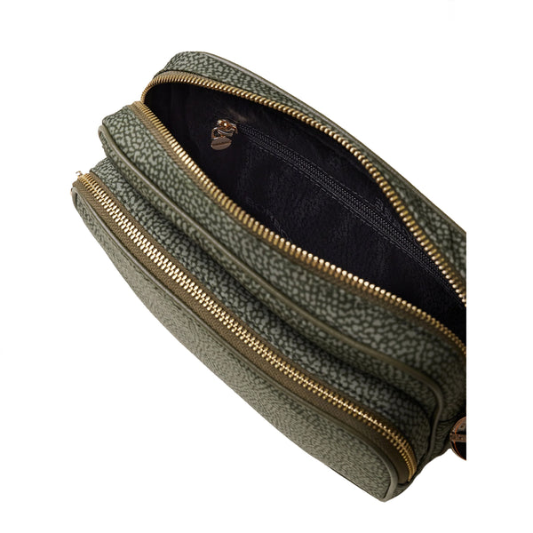 Borbonese - Camera Bag Small Verde Militare 934134I15 VE | Italystation.com Shop Now at italystation.com