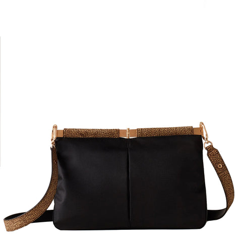 Borbonese - 5PM Medium Nero OP Naturale Crossbody Bag - 923749AZ1 - NERO/OP/NATURALE