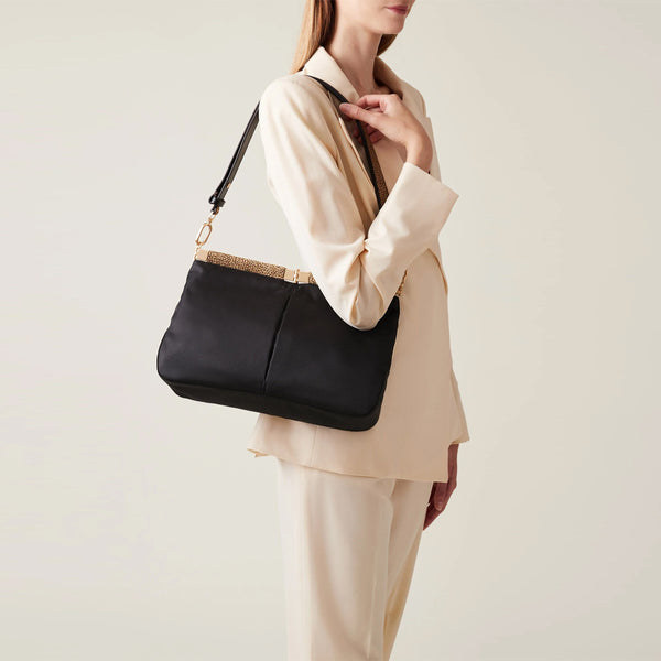 Borbonese - 5PM Medium Nero OP Naturale Crossbody Bag - 923749AZ1 - NERO/OP/NATURALE