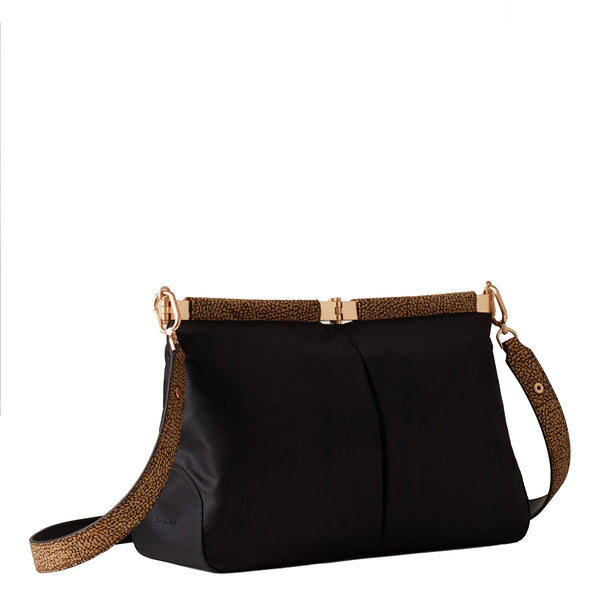 Borbonese - 5PM Medium Nero OP Naturale Crossbody Bag - 923749AZ1 - NERO/OP/NATURALE