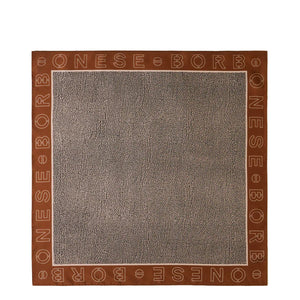 Borbonese - Foulard OP Logo Outline 70x70 Caramello OP Naturale - 6DA058TE2 - CARAMELLO/OP/NATURALE